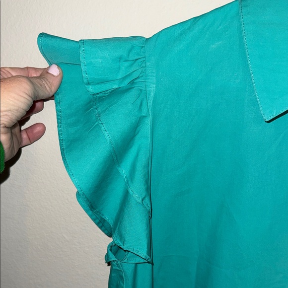 Fantastic Fawn Turquoise Cheers Sequined Ruffle Mini Dress - Medium - Picture 4 of 6